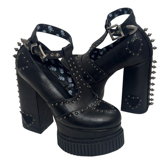 Lamoda she's so special SPIKED platform heels Dolls Kill Goth Edgy Sexy Size 8 - Picture 2 of 11